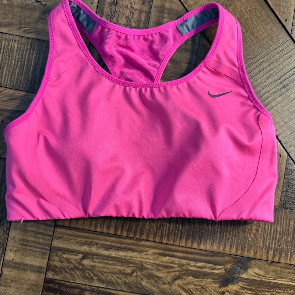 Nike Hot Pink Racerback Sports Bra with Swoosh